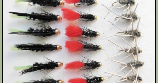 12 Esche Ninfe Goldhead Per Trota, Testa Dorata E Coste Arancioni, Misure 10/12, Troutflies UK